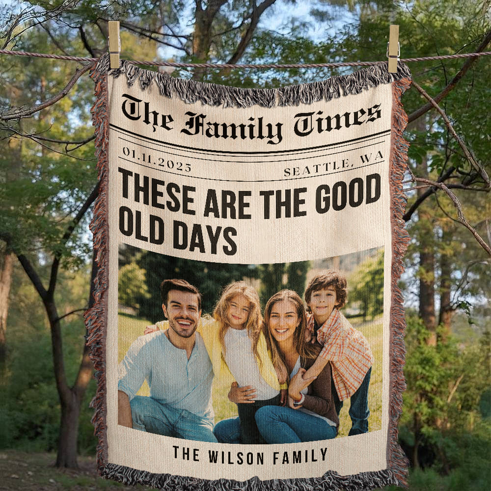 Personalised Family Photo Blanket Custom Gift for Mother's Day, Father's Day, Anniversary Birthday Gift for Him or Her Gift for Wife Husband