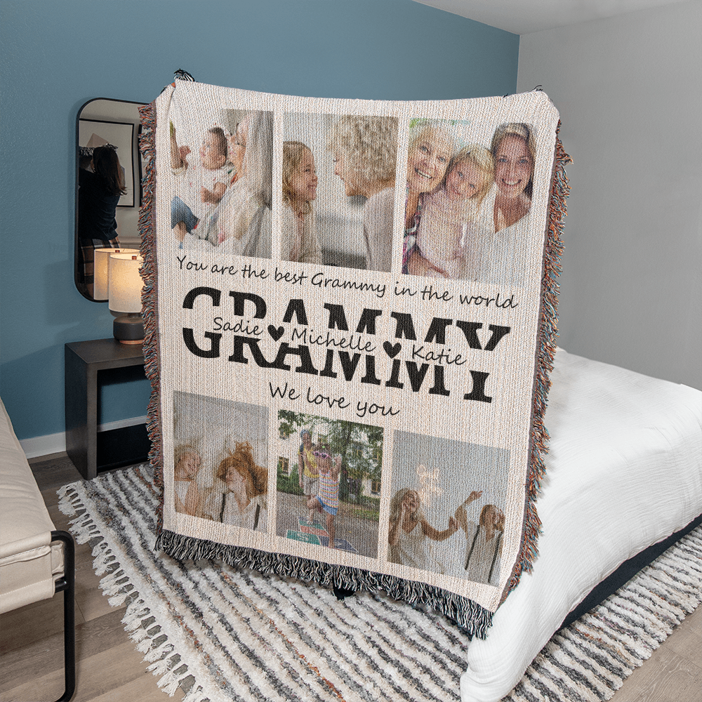 Personalized Grammy Photo Collage, Nana Photo Blanket, Customized Grandma Gift, Mother's Day Photo Collage, Custom Photo Collage Grandma Gifts
