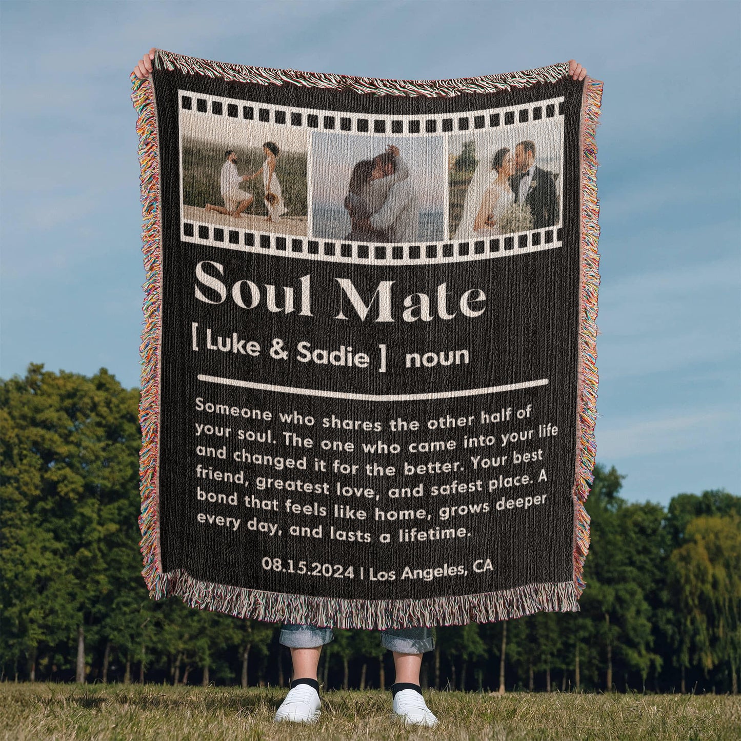 Personalized Photo Collage, Custom Picture Collage Text Blanket,  Personalized Couple Wedding Birthday Anniversary Christmas Keepsake