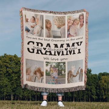 Personalized Grammy Photo Collage, Nana Photo Blanket, Customized Grandma Gift, Mother's Day Photo Collage, Custom Photo Collage Grandma Gifts