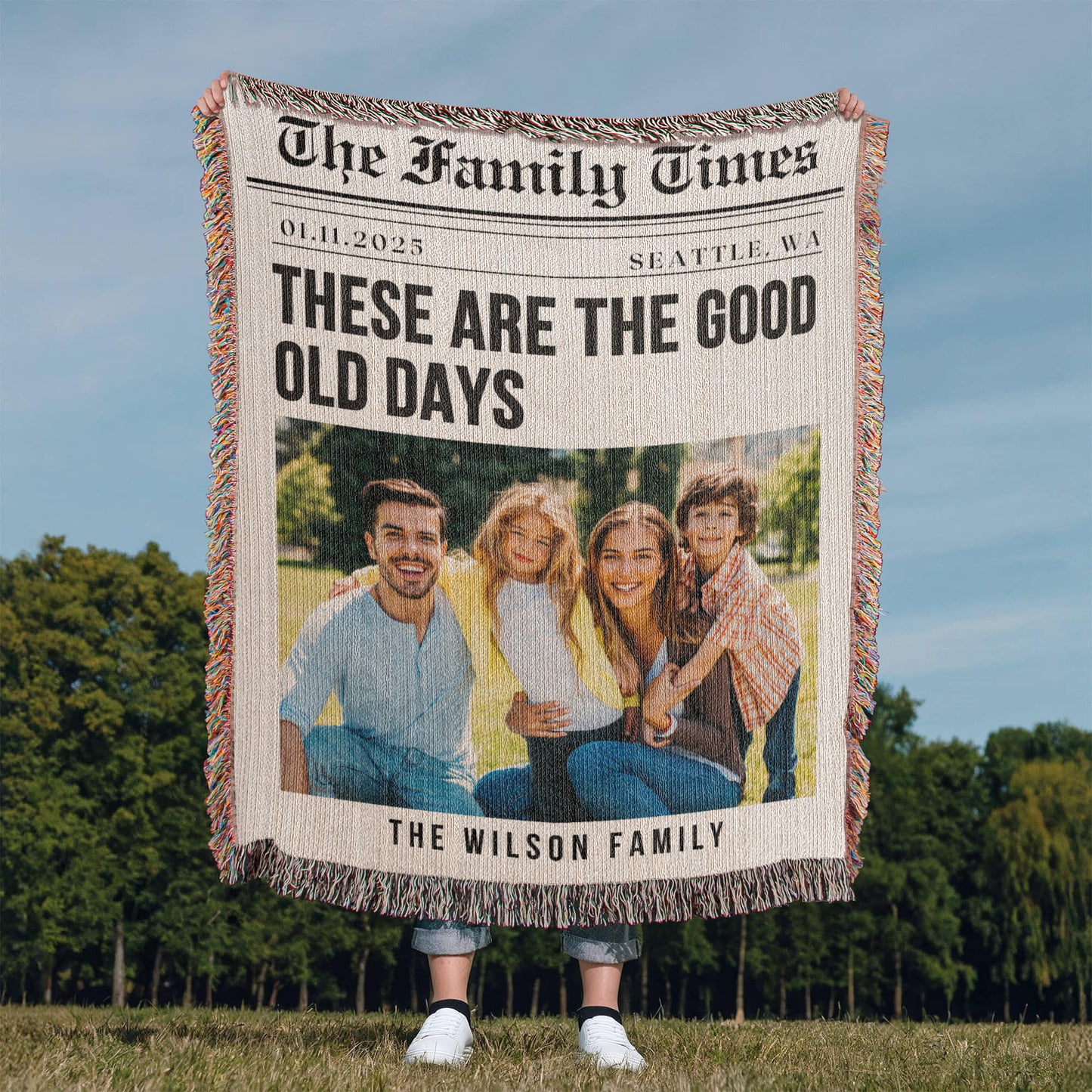 Personalized Family Photo Blanket Custom Gift for Mother's Day Father's Day Anniversary Birthday Gift for Him or Her Gift for Husband Wife