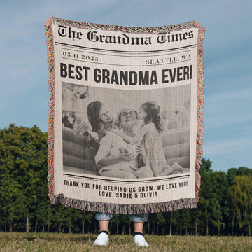 Photo Blanket Personalized Grandma Gift with Kid's Names, Gift for Nana, Gift for Grandmother Mother's Day 2025, Gift for Mother, Mom Gifts
