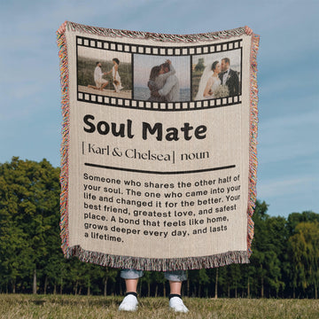 Personalised Couple Picture Collage Memorable Gift for Partner, Valentines Gift for Her Him, Soulmate definition, Wedding Gift for Him Her