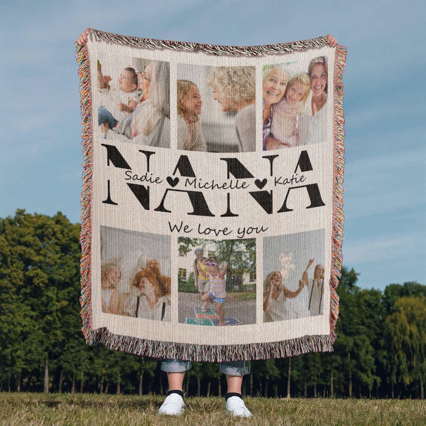 Personalized Nana or Grandma Gift Photo Blanket Birthday Gift for Grandma, Nana Gifts Mothers Day Gift, Mother's Day Gift for Nana Gift from Grandkids