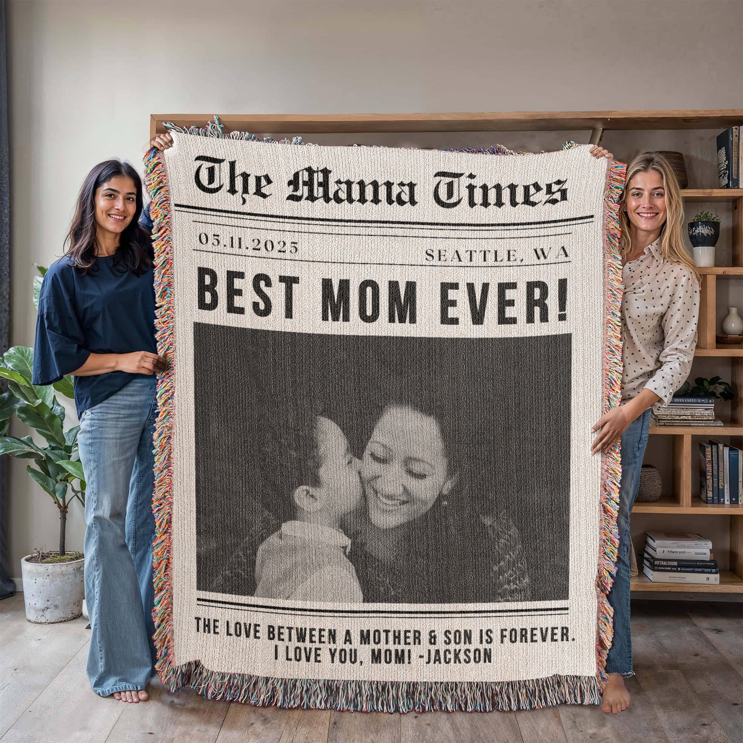 Photo Blanket Personalized Gift for Mom from Son, Mom Gift from Kids Appreciation Gift for Daughter In Law Mothers Day Gift Mother's Day Gift