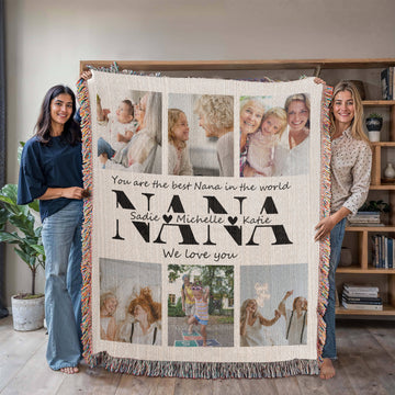 Personalized Photo Collage Blanket Nana Photo Blanket, Customized Mother's Day Gift for Grandma, Custom Photo Collage, Grandma Photo Collage