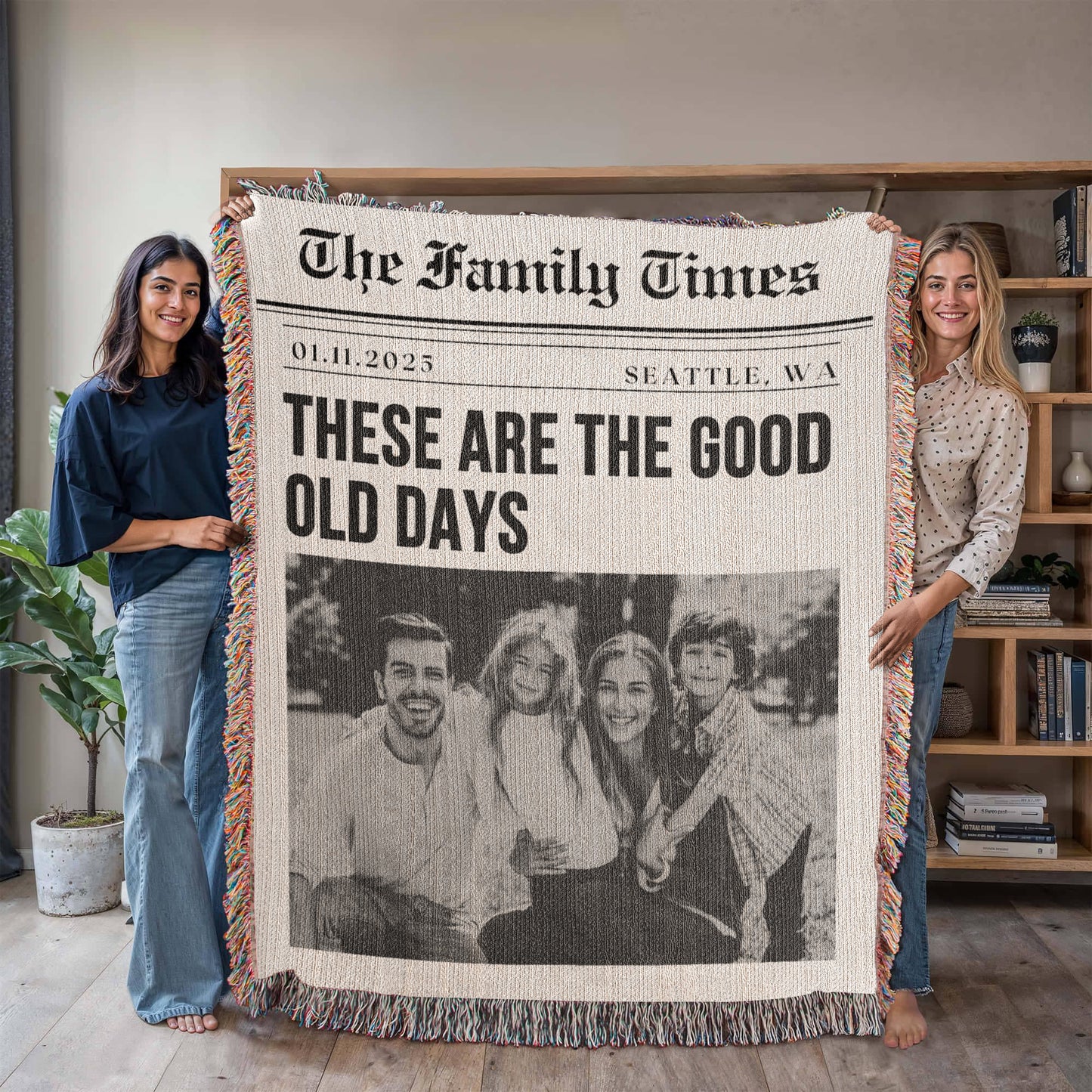 Personalized Family Photo Blanket – Custom Gift for Mother's Day, Father's Day, Anniversary Birthday Gift for Him or Her