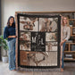 Custom Photos Blanket Collage with Text, Family Name & Photo, In Loving Memory Gift, Birthday Wedding Cotton Anniversary Bride Gift