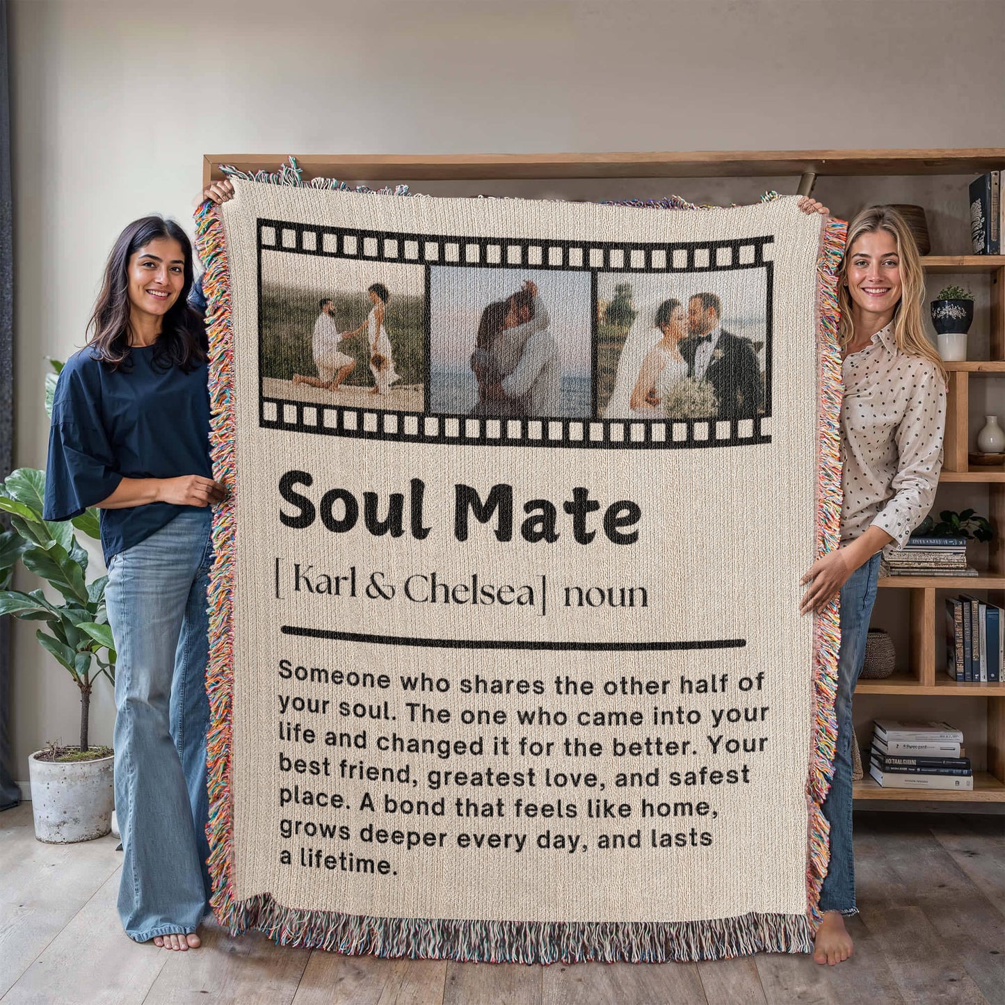 Personalised Couple Picture Collage Memorable Gift for Partner, Valentines Gift for Her Him, Soulmate definition, Wedding Gift for Him Her