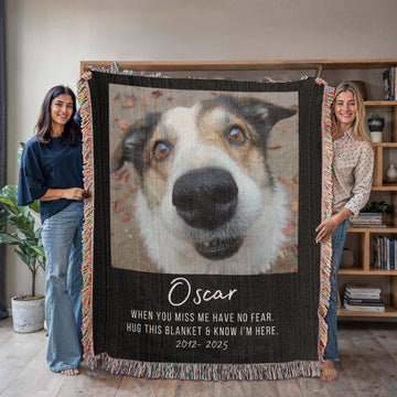 Custom Pet Memorial Photo Blanket, Dog Cat Wall Art,  Pet Portrait From Photo, Pet Memorial Gift, Pet Lover Gift Remembrance Gift for Her Him