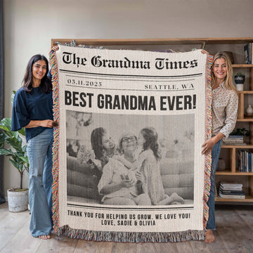 Photo Blanket Personalized Grandma Gift with Kid's Names, Gift for Nana, Gift for Grandmother Mother's Day 2025, Gift for Mother, Mom Gifts