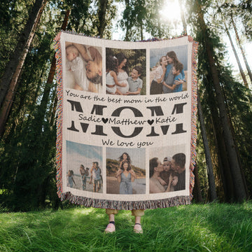Personalized Photo Blanket - Mother Gifts - Gift for Mom - Mom Gift from Daughter - Mother's Day Gift - Best Mom - Mom Christmas Gift