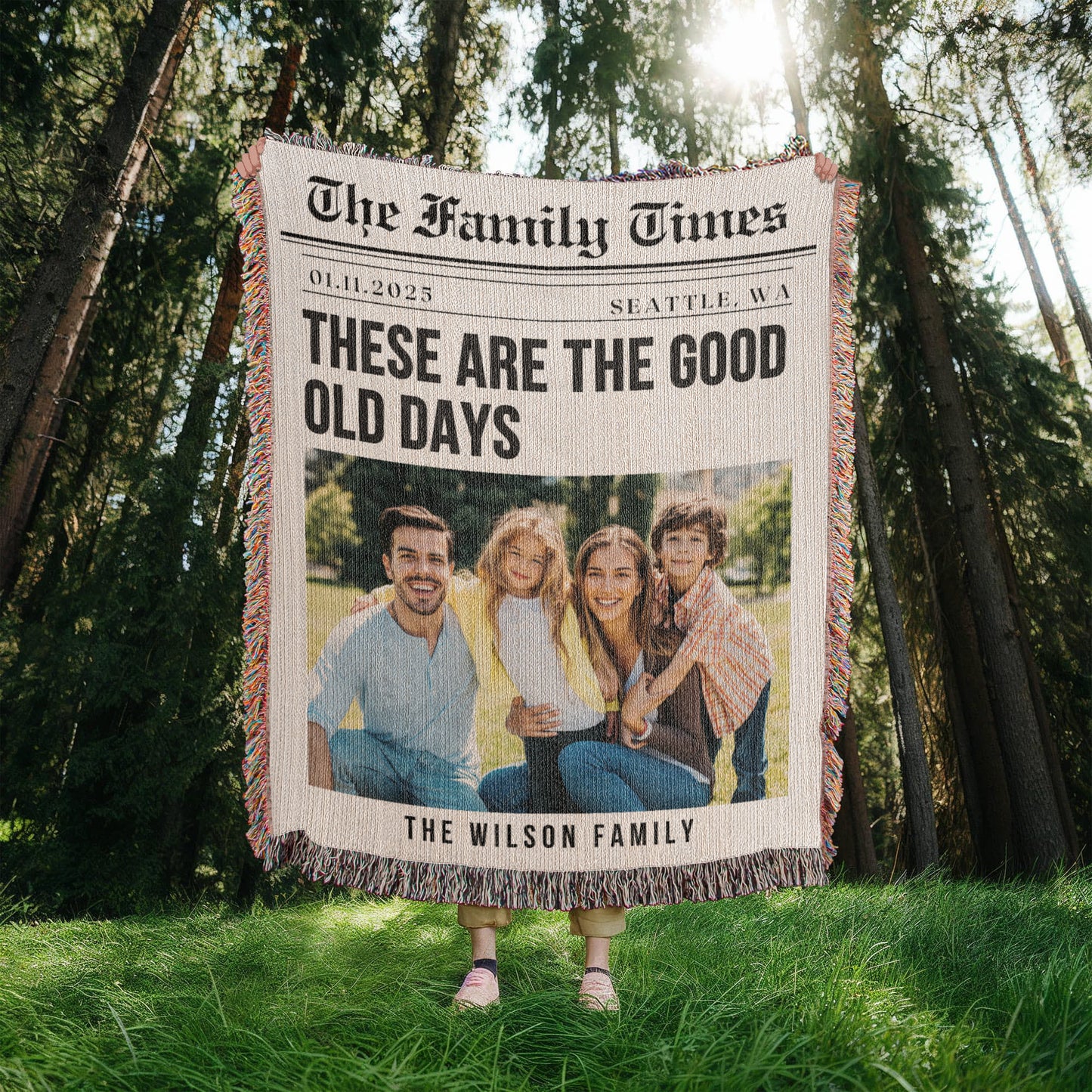 Personalized Family Photo Blanket Custom Gift for Mother's Day Father's Day Anniversary Birthday Gift for Him or Her Gift for Husband Wife