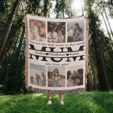 Personalized Photo Blanket Gift for Mum or Mom - Mother Gifts - Mom Gift from Daughter - Mother's Day Gift - Best Mom - Mom Christmas Gift
