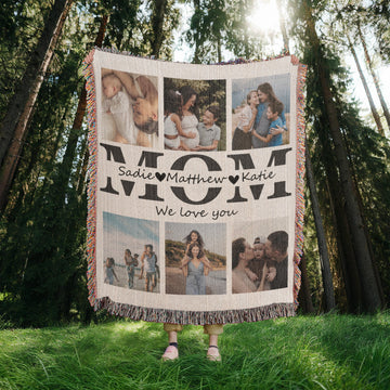 Personalized Photo Blanket, Mother Gifts,Birthday Gift for Mom,Mum Gift from Daughter,Mother's Day Gift,Best Mom Ever,Mom Christmas Gift