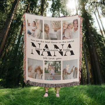Personalized Photo Collage Blanket Nana Photo Blanket, Customized Mother's Day Gift for Grandma, Custom Photo Collage, Grandma Photo Collage