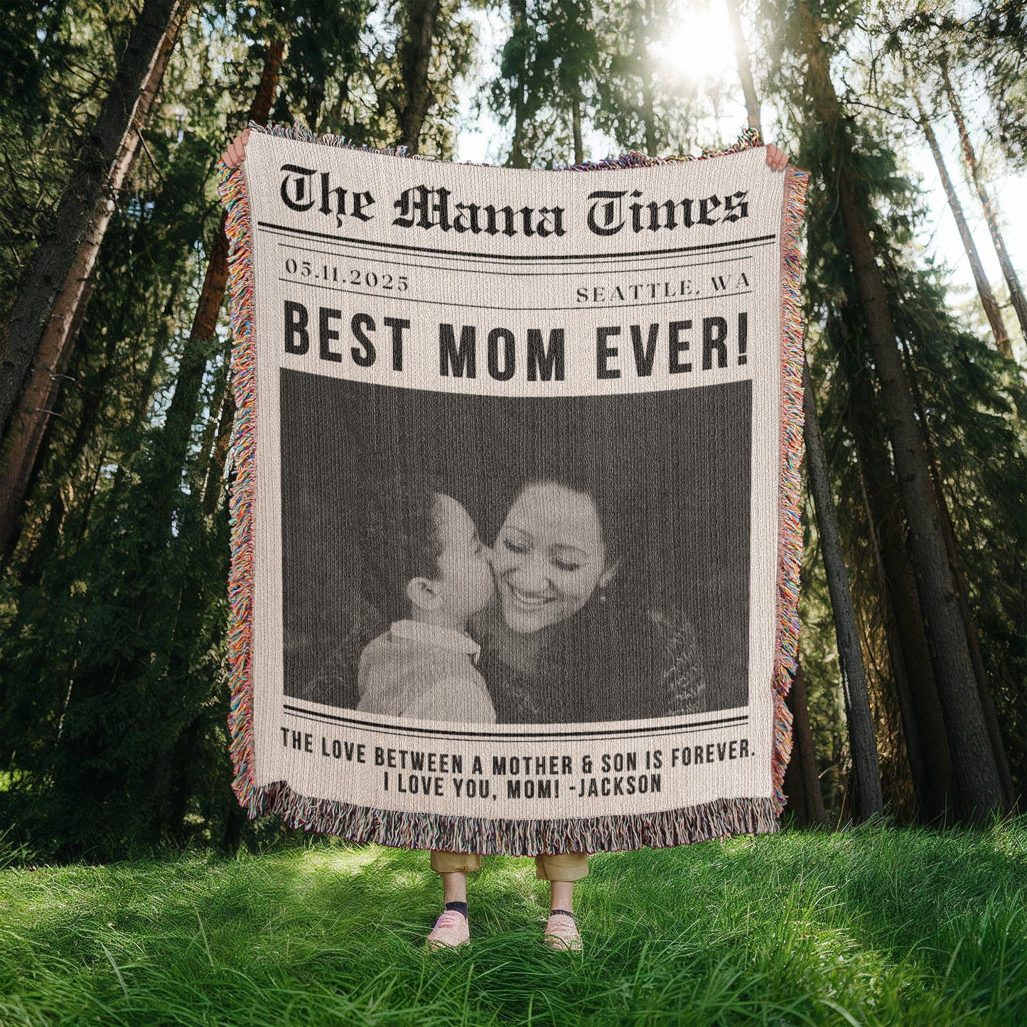 Photo Blanket Personalized Gift for Mom from Son, Mom Gift from Kids Appreciation Gift for Daughter In Law Mothers Day Gift Mother's Day Gift