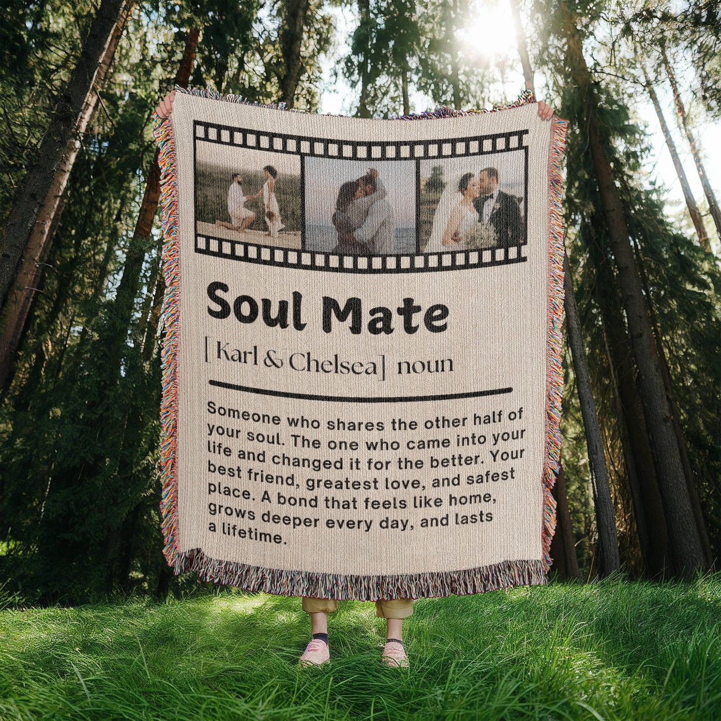 Personalised Couple Picture Collage Memorable Gift for Partner, Valentines Gift for Her Him, Soulmate definition, Wedding Gift for Him Her