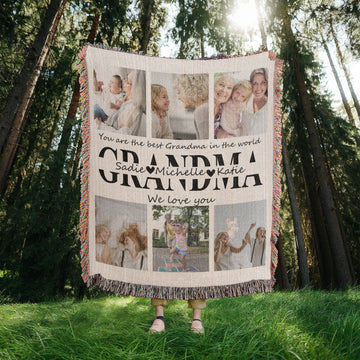 Grandma Mothers Day Gift | Grandma Blanket | Gift for Grandma | Photo Blanket for Grandma Gift Idea | Personalized Mothers Day Gift for Grandma