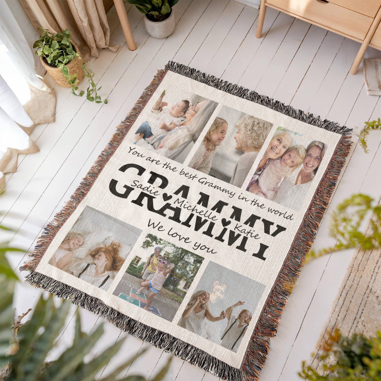 Personalized Grammy Photo Collage, Nana Photo Blanket, Customized Grandma Gift, Mother's Day Photo Collage, Custom Photo Collage Grandma Gifts