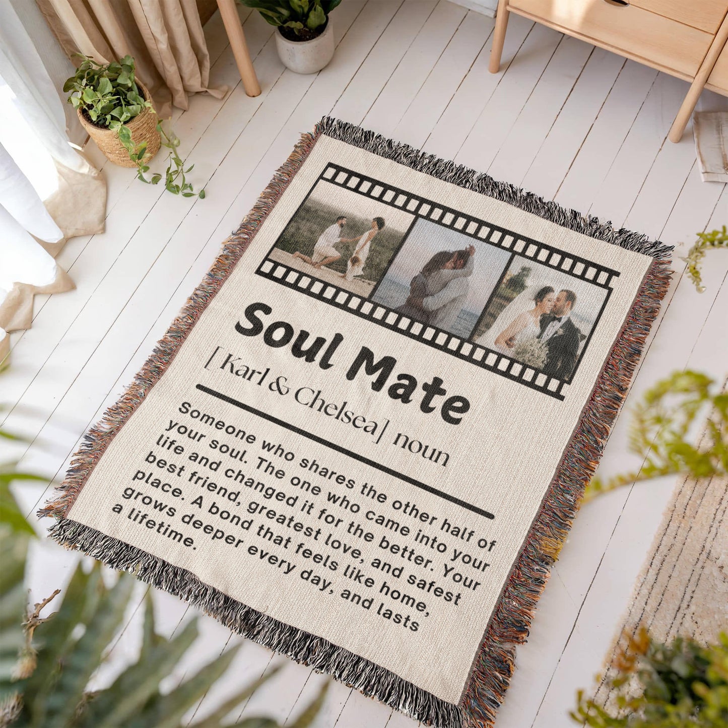 Personalised Couple Picture Collage Memorable Gift for Partner, Valentines Gift for Her Him, Soulmate definition, Wedding Gift for Him Her