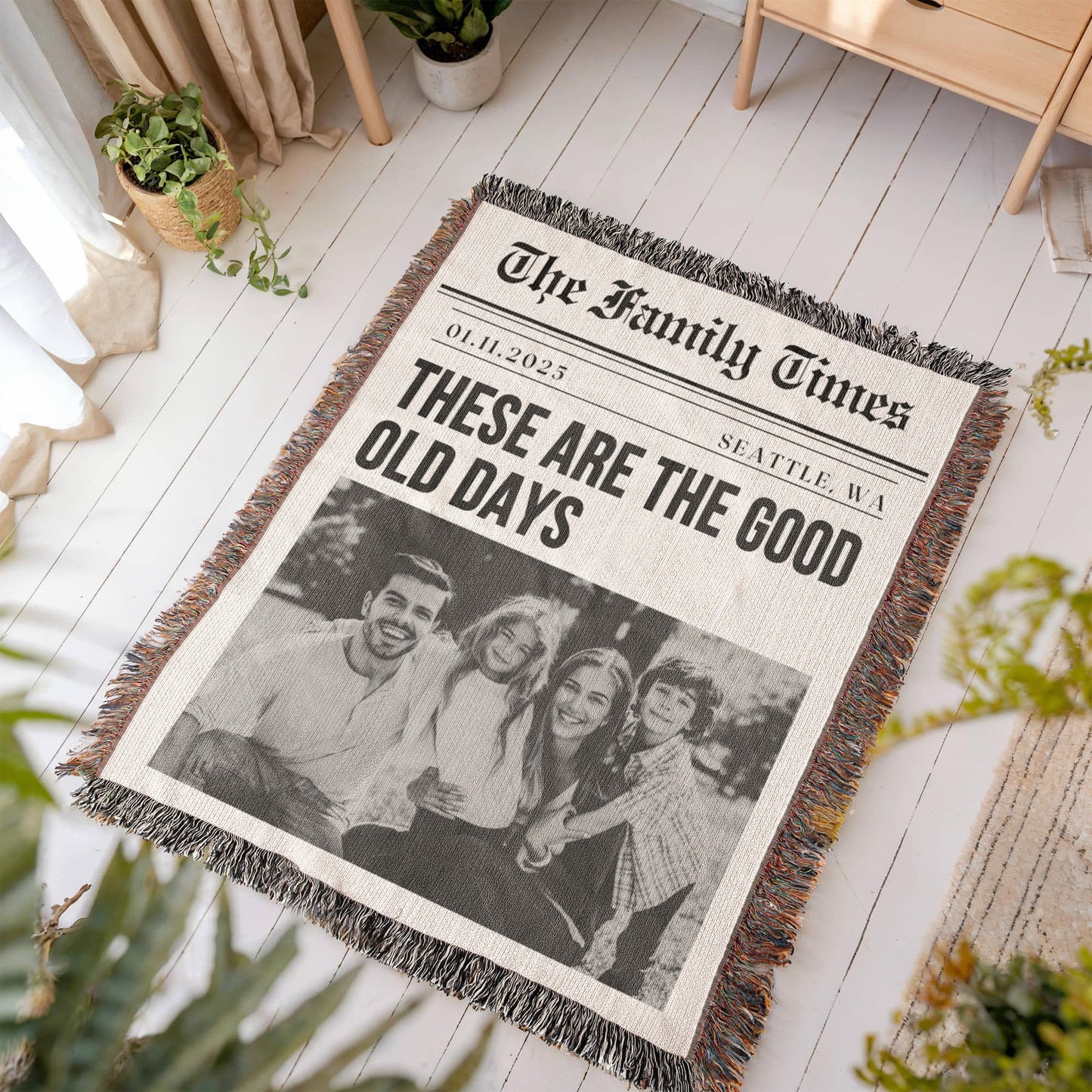 Personalized Family Photo Blanket – Custom Gift for Mother's Day, Father's Day, Anniversary Birthday Gift for Him or Her