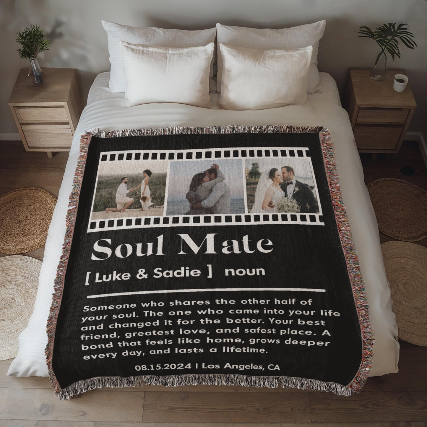 Personalized Photo Collage, Custom Picture Collage Text Blanket,  Personalized Couple Wedding Birthday Anniversary Christmas Keepsake