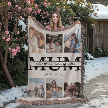 Personalized Photo Blanket Gift for Mom, Mother Gifts,Birthday Gift for Mum Gift from Daughter,Mother's Day Gift,Best Mom Ever,Mom Christmas Gift