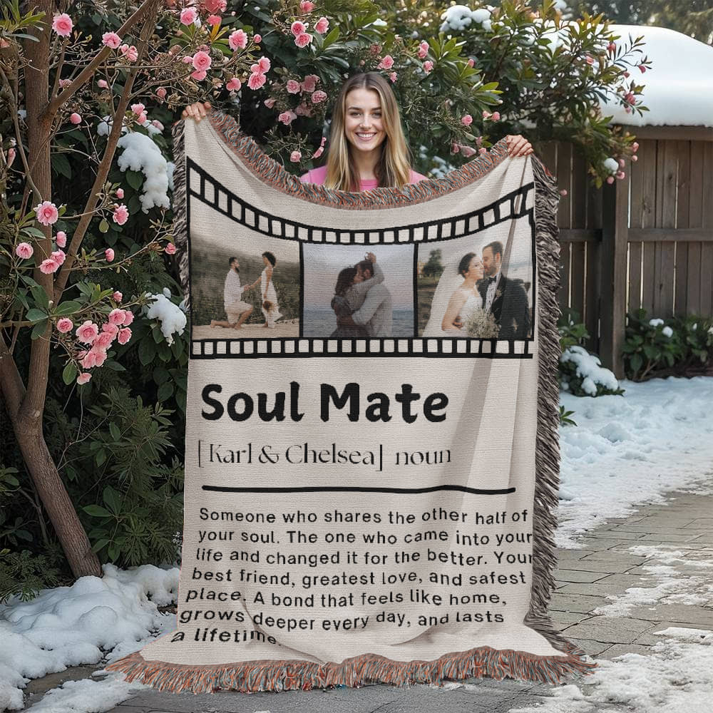 Personalised Couple Picture Collage Memorable Gift for Partner, Valentines Gift for Her Him, Soulmate definition, Wedding Gift for Him Her