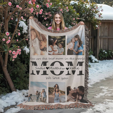 Personalized Photo Blanket - Mother Gifts - Gift for Mom - Mom Gift from Daughter - Mother's Day Gift - Best Mom - Mom Christmas Gift