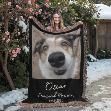 Personalized Pet Memorial Photo Blanket, Personalized Gifts for Pet Loss, Sympathy Gift for Dog, Dog Loss Gift, Cat Loss Gift, Pet Loss Gift