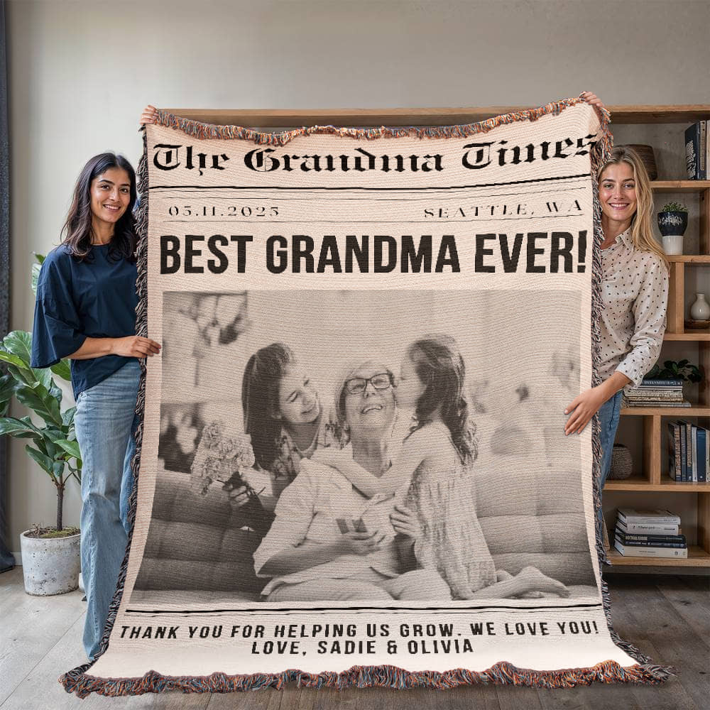 Photo Blanket Personalized Grandma Gift with Kid's Names, Gift for Nana, Gift for Grandmother Mother's Day 2025, Gift for Mother, Mom Gifts