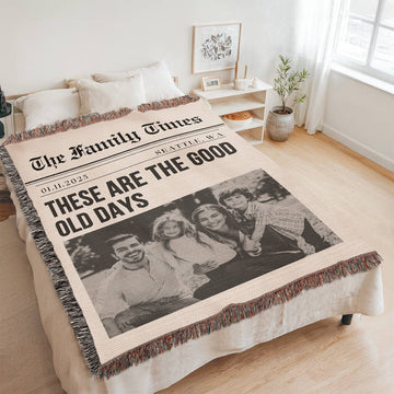 Personalized Family Photo Blanket – Custom Gift for Mother's Day, Father's Day, Anniversary Birthday Gift for Him or Her