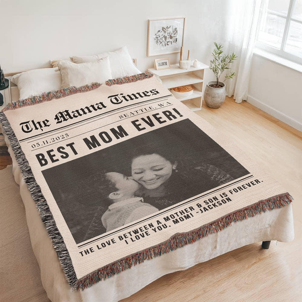 Photo Blanket Personalized Gift for Mom from Son, Mom Gift from Kids Appreciation Gift for Daughter In Law Mothers Day Gift Mother's Day Gift