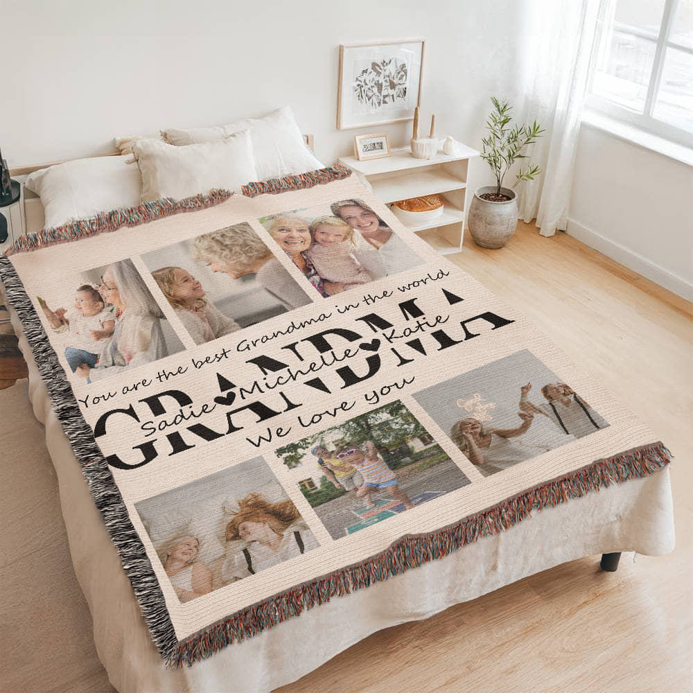 Personalized Grammy Photo Collage, Nana Photo Blanket, Customized Grandma Gift, Mother's Day Photo Collage, Custom Photo Collage Grandma Gifts