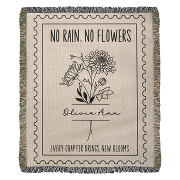 Personalized Comfort Blanket Birth Flower Name Encouragement Gift, Birthday Gift For Her, Comforting Gift, Christmas Gift