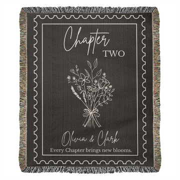 Personalized Cotton Anniversary Blanket: 2nd Wedding Anniversary Gift for Bookish Couple