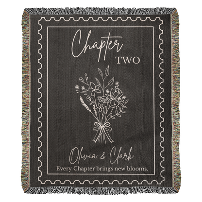 Personalized Cotton Anniversary Blanket: 2nd Wedding Anniversary Gift for Bookish Couple