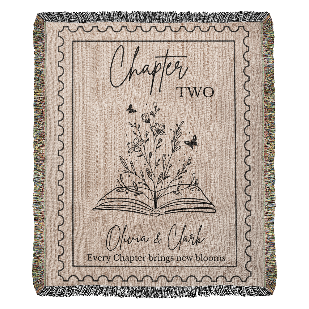 Custom Cotton Blanket Wedding Anniversary Gift for Husband, Wife or Couples Gift