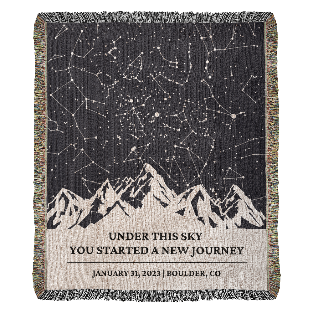 Sober Anniversary Custom Star Map By Date Blanket  Encouragement Sober Birthday Gifts Gift For Women Recovery Gift For Men Him