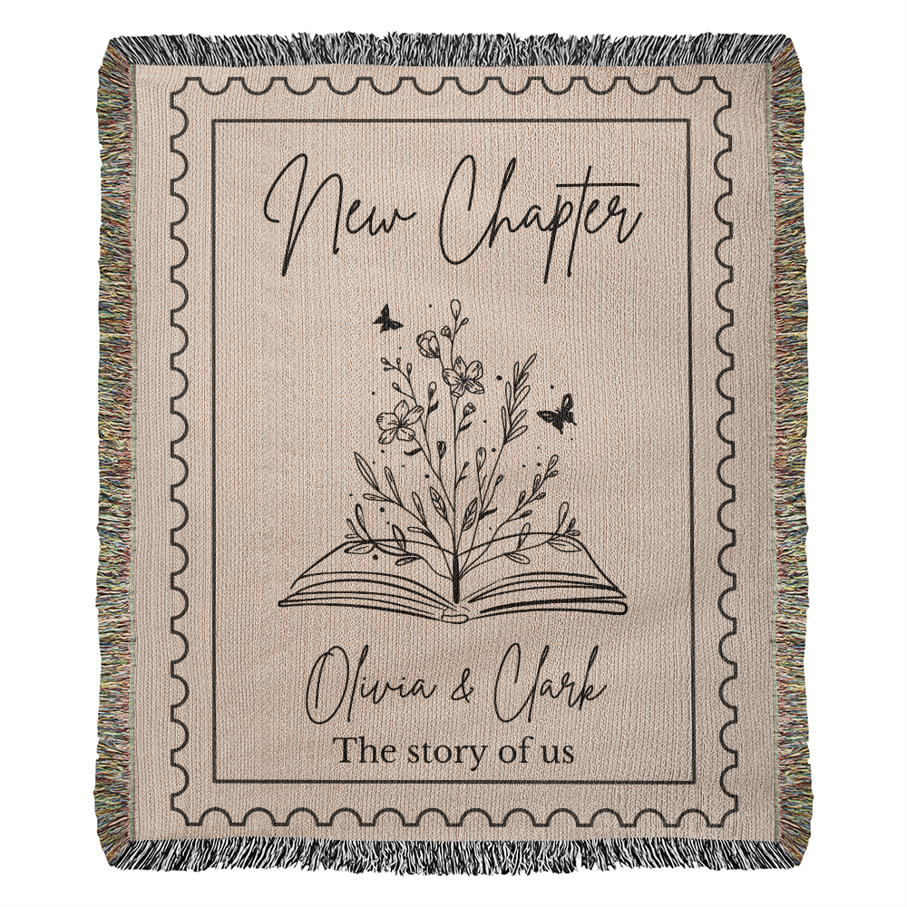 The Story of Us Personalized Couples Blanket | Wedding Engagement Anniversary Gift for Couple