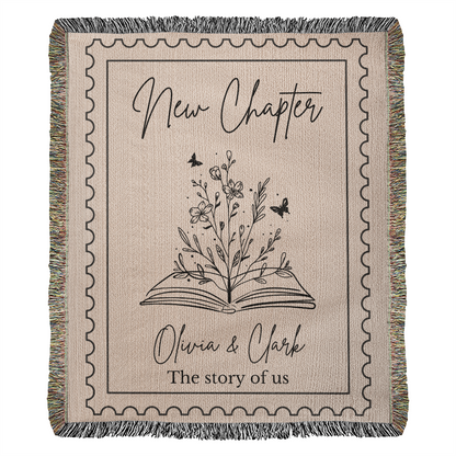 The Story of Us Personalized Couples Blanket | Wedding Engagement Anniversary Gift for Couple