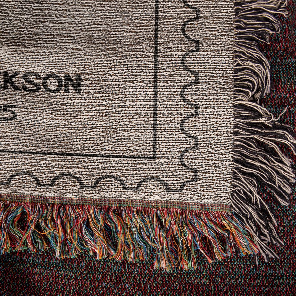 Personalized Wedding Blanket Custom Name Woven Throw, Adventure Begins Gift for Couple, Cotton Anniversary Keepsake Throw