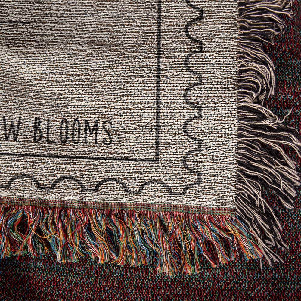 Personalized Birth Flower Cotton Woven Comfort Blanket: Birth Month Flower Gifts for Her