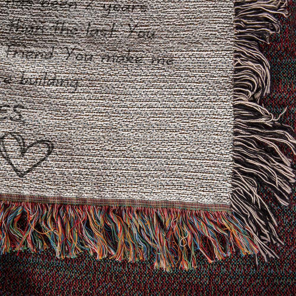 Letters To My Boyfriend Custom, Christmas Gift From Girlfriend, Dating Anniversary Gifts, Personalized Name, Dear Boyfriend   Love Letter Blanket Woven Handwriting Custom Throw