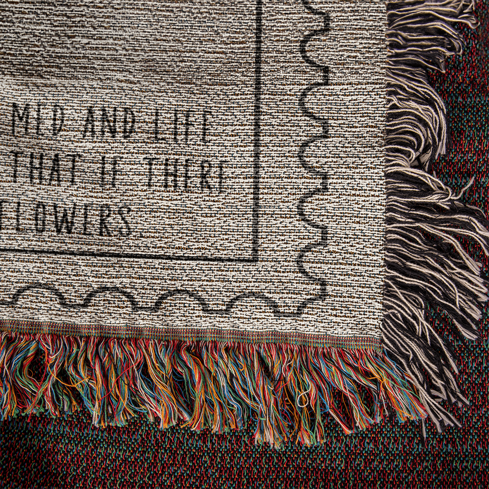 Personalized Birth Flower & Name Woven Blanket | 100% Cotton Throw