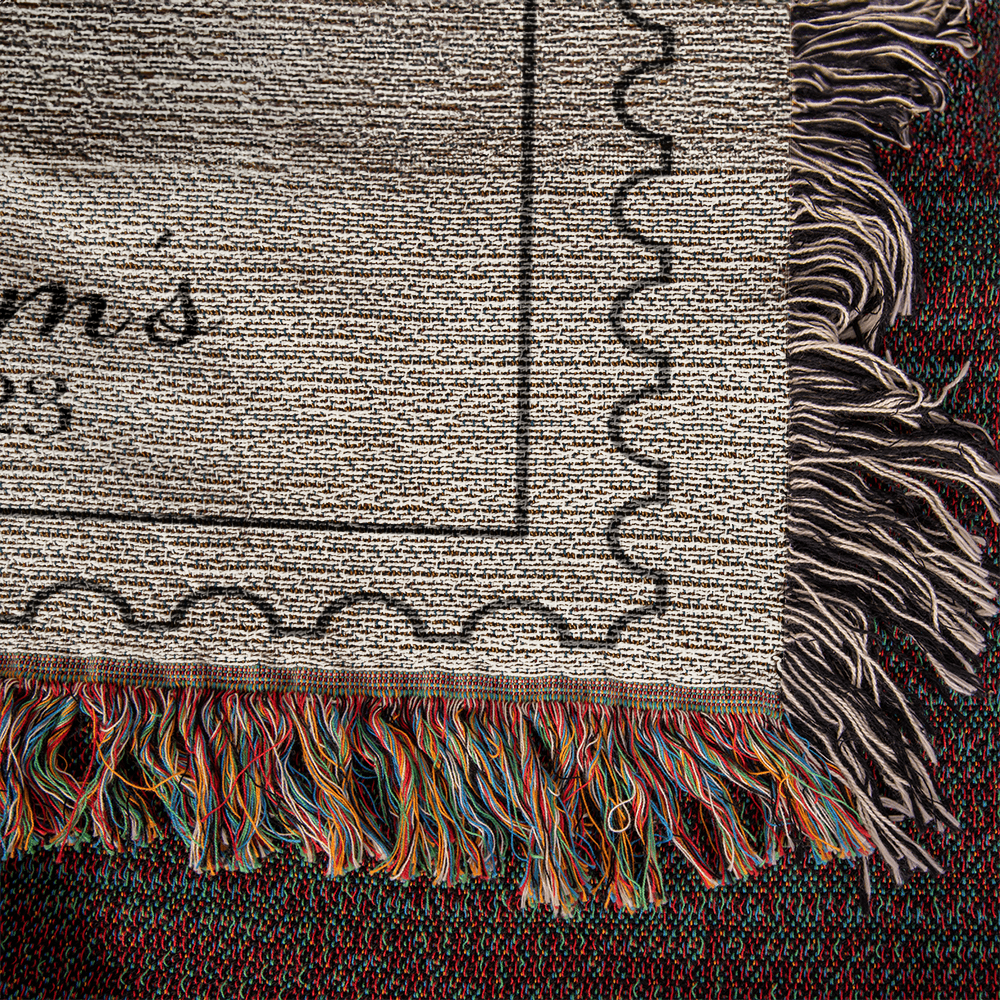 Custom Cotton Anniversary Gift Throw Blanket Second Anniversary Gift for Wife or Husband | Gift for Couples Initials Established Date Wedding Gift