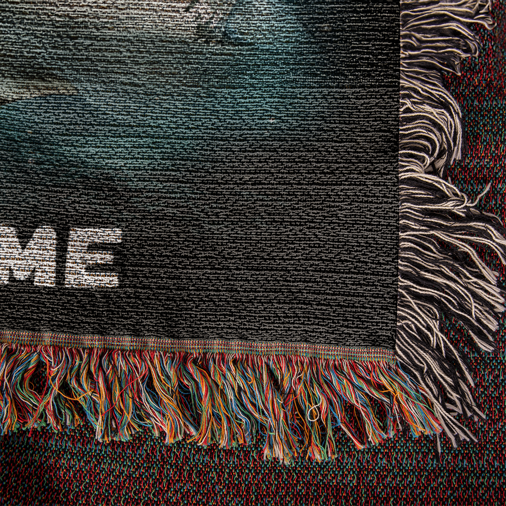 Personalized Shark Blanket, Custom Name Woven Blanket, Ocean Theme Gift for Kids & Teens, Cool Shark Room Decor, Birthday Gift for Boys