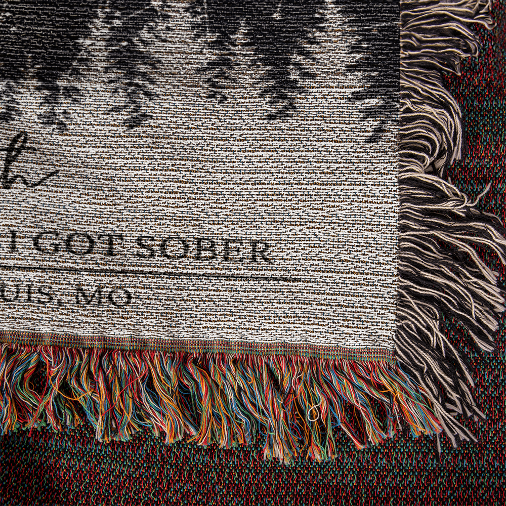 Sobriety Anniversary Gift, Custom Star Map Addict Recovery Gift, Sobriety Gifts for Women Men, Personalized Blanket Encouragement Gift, Cotton