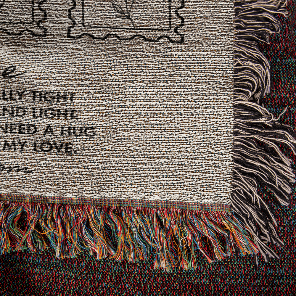 Personalized Woven Hug Blanket with Name | Custom Comfort Throw for Birthday, Christmas, Mother's Day, Graduation or Sympathy Gift